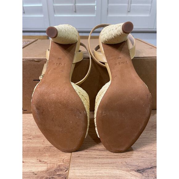 Joie Calan Raffia Ankle-Strap Sandals Natural Tan Leather Size 6 NWOB Comfy Heel - Picture 10 of 12